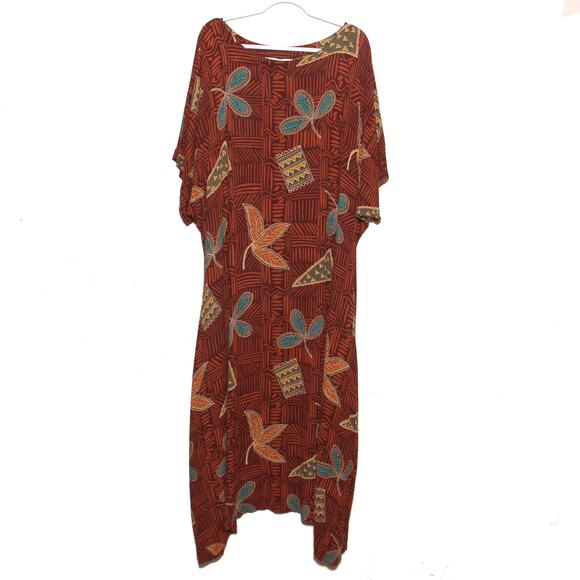 Vintage F.B. Fogg Boho Floral Abstract Caftan Size OS OOAK - Picture 1 of 9